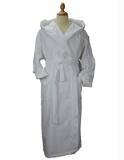 DeLuxe Velour Bathrobe with hood — besticken oder bedrucken lassen