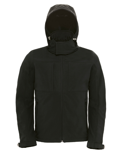 B&C COLLECTION Men's Hooded Softshell in Black