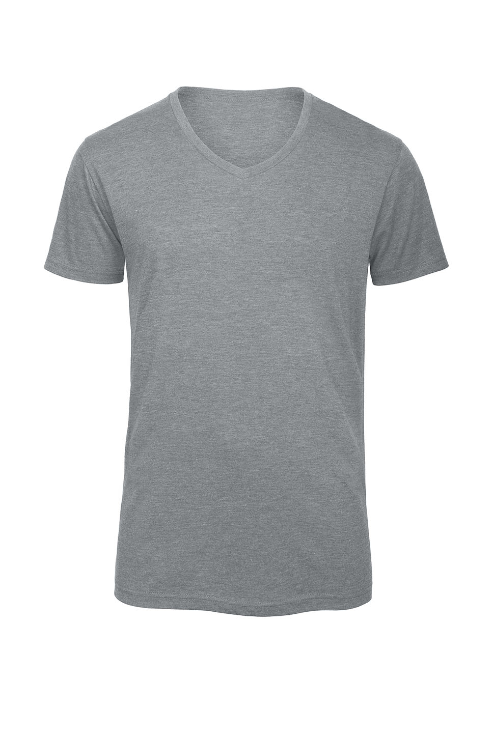 B&C BE INSPIRED Men's V-Neck Triblend T-Shirt in Heather Light Grey