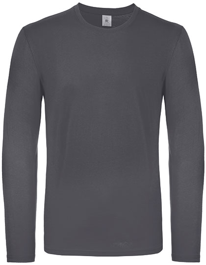 B&C BE INSPIRED Men's T-Shirt #E150 Long Sleeve in Dark Grey (Solid)