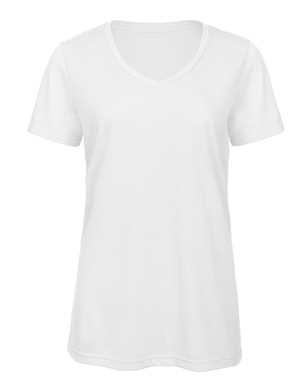 B&C BE INSPIRED Women's V-Neck Triblend T-Shirt in White