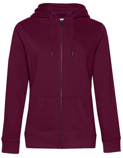 B&C BE INSPIRED QUEEN Zipped Hood Jacket in Dark Cherry