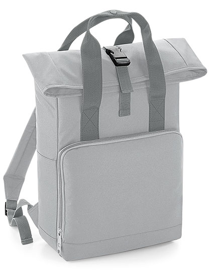 BagBase Twin Handle Roll-Top Backpack in Light Grey