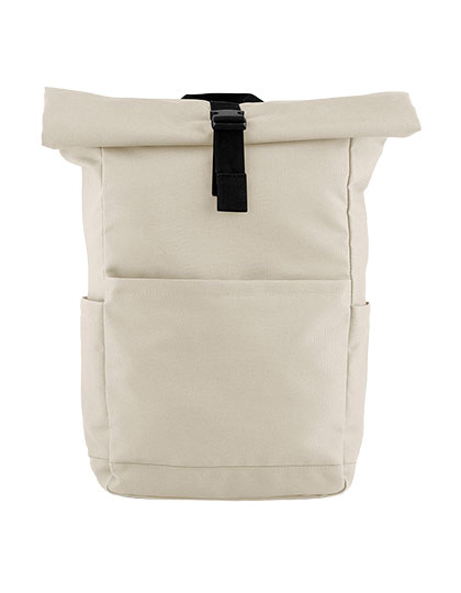 BagBase Premium Recycled Roll Top Backpack in Natural Stone