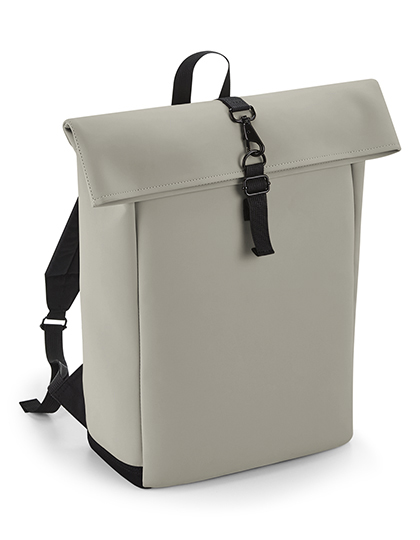 BagBase Matte PU Roll-Top Backpack in Clay