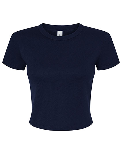 Bella+Canvas Women's Micro Rib Baby Tee in Solid Navy Blend