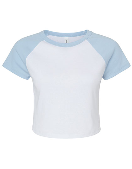 Bella+Canvas Women's Micro Rib Raglan Baby Tee in White