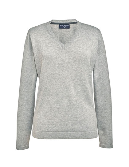 Brook Taverner Women's Atlanta V-Neck Jumper in Silver