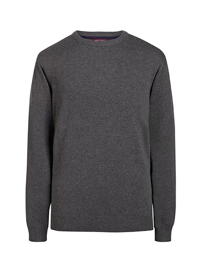 Brook Taverner Crew Neck Jumper Jackson in Charcoal