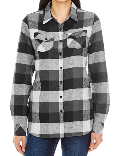 Ladies' Woven Plaid Flannel Shirt — besticken oder bedrucken lassen