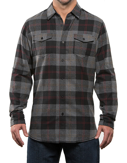 Burnside Woven Plaid Flannel Shirt in Black - Steel (Checked)
