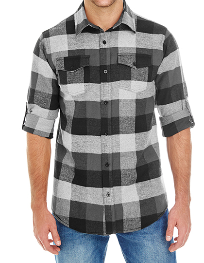Woven Plaid Flannel Shirt — besticken oder bedrucken lassen