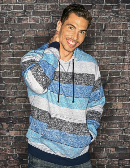 Burnside Printed Striped Marl Pullover