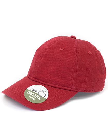 Brain Waves Organic Cotton Cap Unstructured in Red