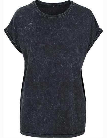 Build Your Brand Ladies' Acid Washed Extended Shoulder Tee