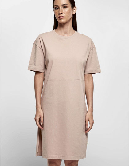 Ladies' Organic Oversized Slit Tee Dress — besticken oder bedrucken lassen
