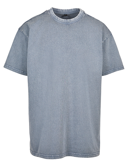 Build Your Brand Acid Washed Heavy Oversize Tee in Vintage Blue