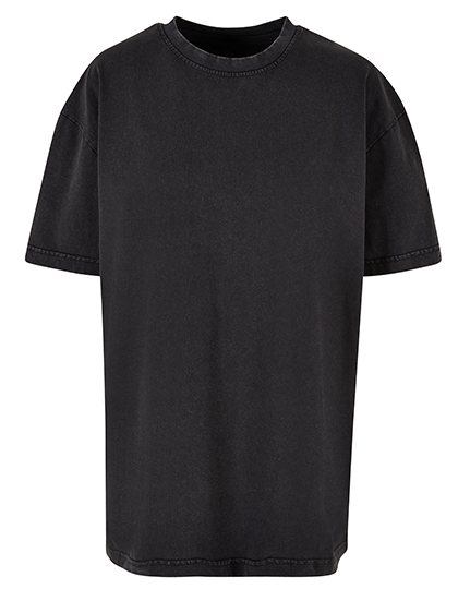 Build Your Brand Ladies Oversized Acid Wash Tee