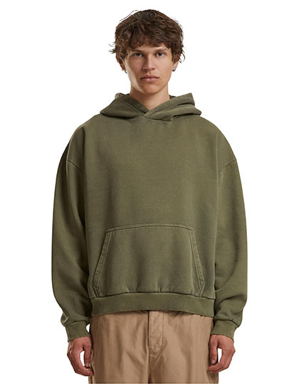 Build Your Brand Vintage Heavy Hoodie in Warm Khaki