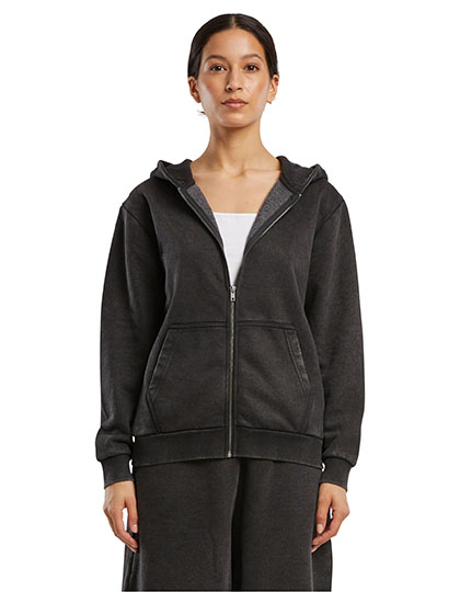 Build Your Brand Ladies Vintage Heavy Zip Hoody