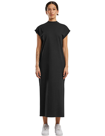 Build Your Brand Ladies Long Extended Shoulder Dress
