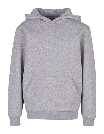 Build Your Brand Kids Fluffy Hoody in Heather Grey
