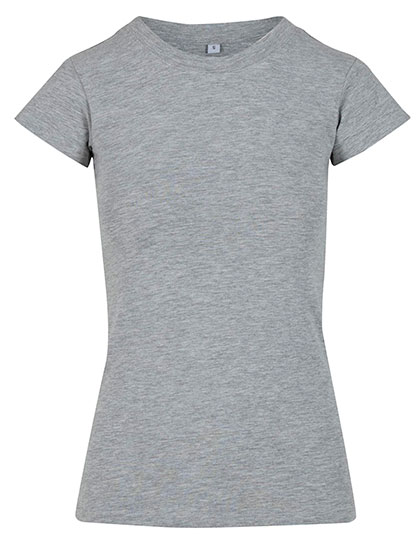 Build Your Brand Ladies Basic Stretch Tee in Heather Grey