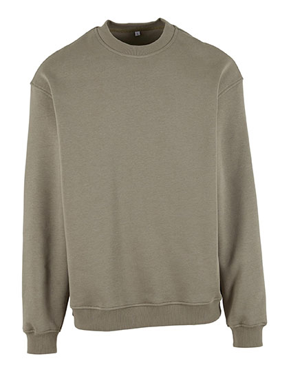 Build Your Brand Loose Fit Sweatshirt in Pale Olive