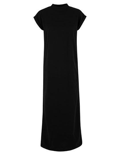 Build Your Brand Ladies Sorona® Long Extended Shoulder Dress