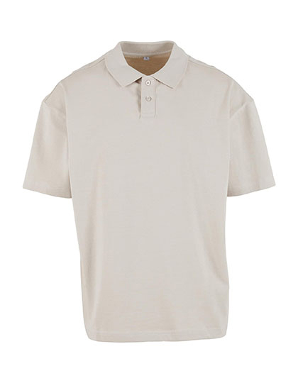 Build Your Brand Oversized Polo Shirt in Cloud