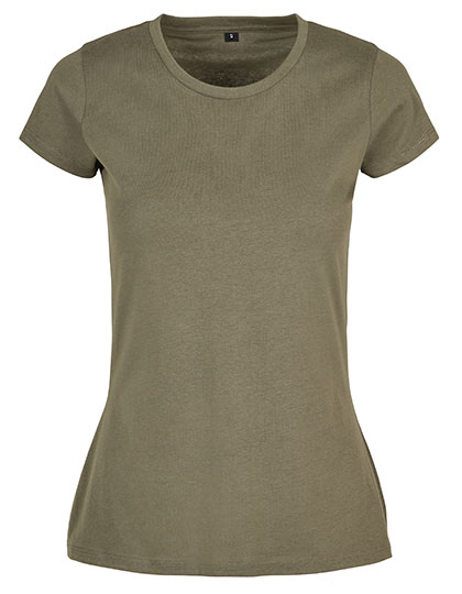 Build Your Brand Basic Ladies' Basic Tee in Olive