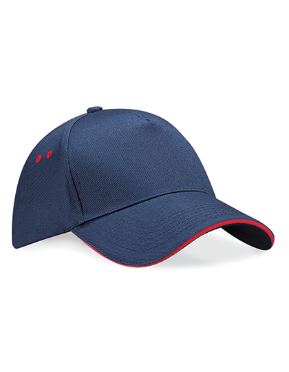 Beechfield Ultimate 5 Panel Cap - Sandwich Peak in French Navy