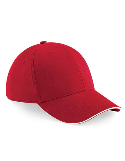 Beechfield Athleisure 6 Panel Cap in Classic Red