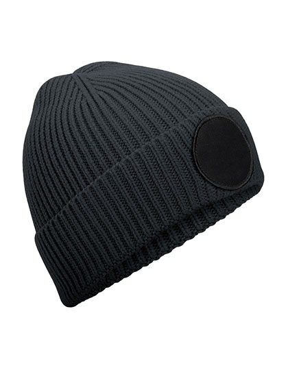 Beechfield Circular Fashion Patch Beanie in Graphite Grey