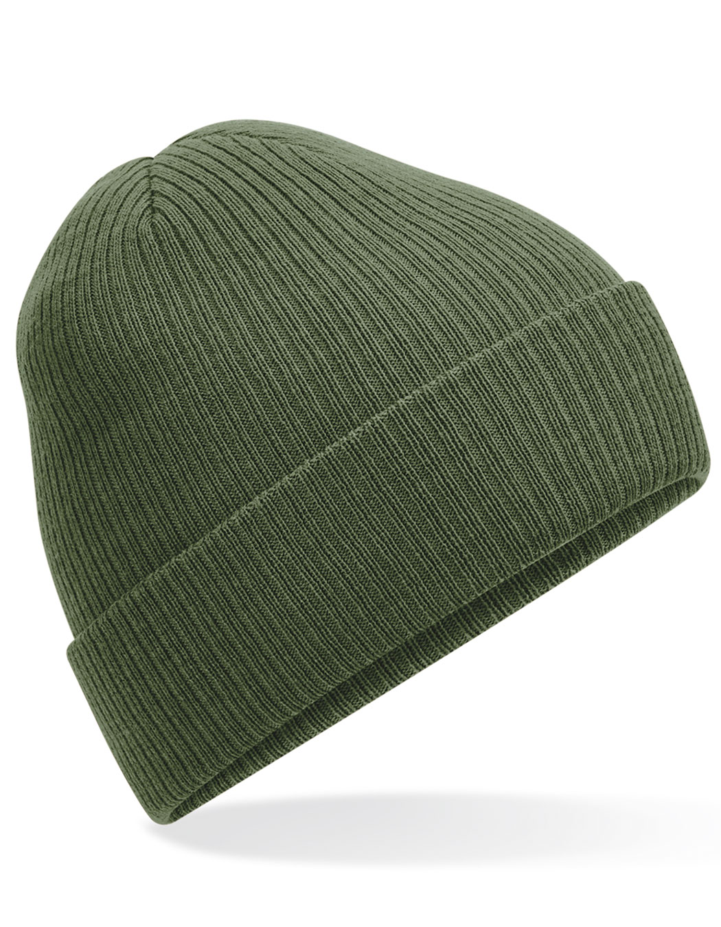 Beechfield Polylana® Ribbed Beanie in Olive Green