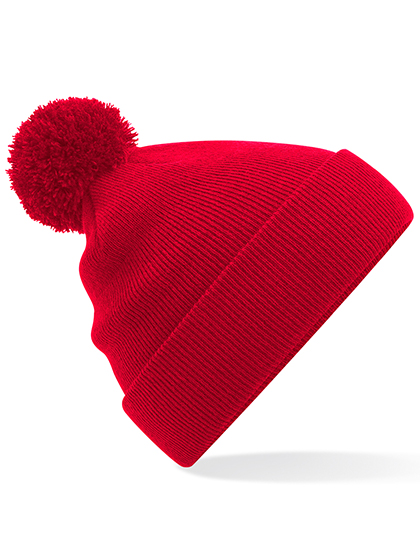 Beechfield Junior Original Pom Pom Beanie in Classic Red