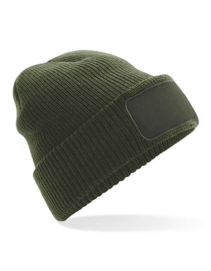 Beechfield Thinsulate™ Patch Beanie in Olive Green