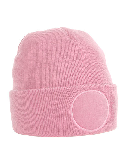 Beechfield Circular Patch Beanie in Dusky Pink