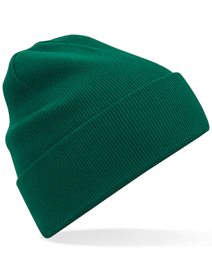 Beechfield Organic Cotton Original Cuffed Beanie in Bottle Green