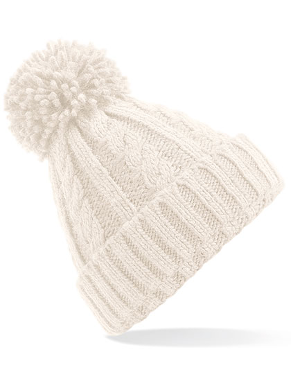 Beechfield Cable Knit Melange Beanie in Oatmeal