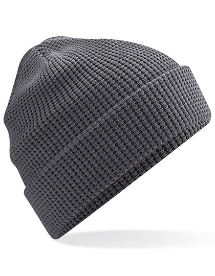 Beechfield Organic Cotton Waffle Beanie in Graphite Grey