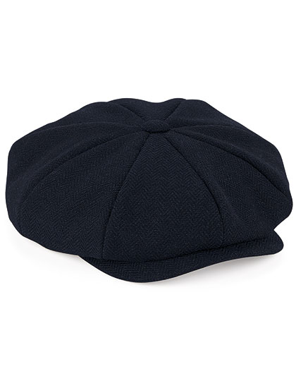 Beechfield Heritage Baker Boy Cap in Navy Herringbone