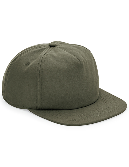 Beechfield Organic Cotton Unstructured 5 Panel Cap in Olive Green