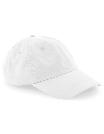 Beechfield Organic Cotton 6 Panel Dad Cap in White