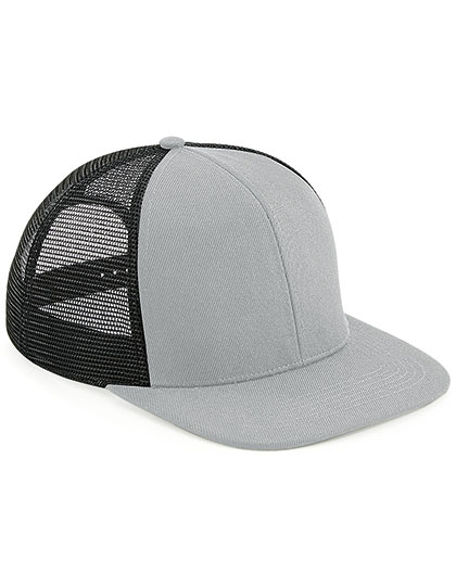 Beechfield Original Flat Peak 6 Panel Trucker Cap in Grey