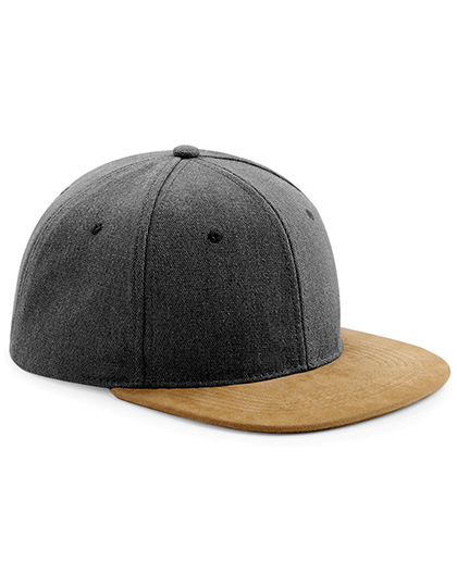 Beechfield Suede Peak Snapback in Vintage Black