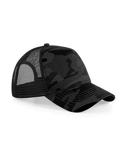 Beechfield Camo Snapback Trucker in Midnight Camo