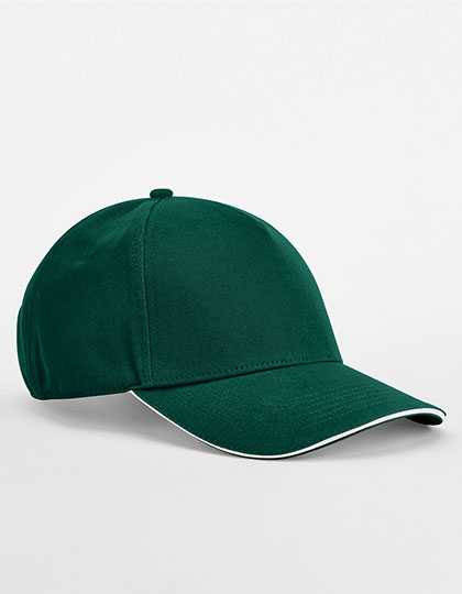 Beechfield EarthAware® Classic Organic Cotton 5 Panel Cap - Sandwich Peak in Bottle Green