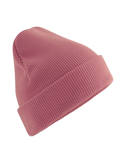Beechfield Organic Cotton Original Cuffed Beanie in Rose Pink