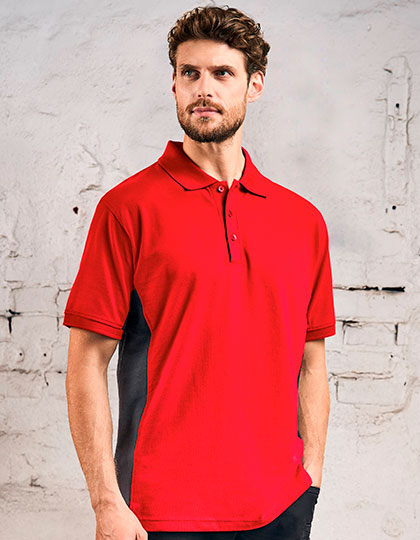EXCD by Promodoro Unisex Contrast Polo in Fire Red